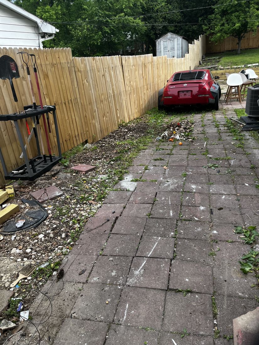 Cleared, open space after a Baltimore furniture haul-off