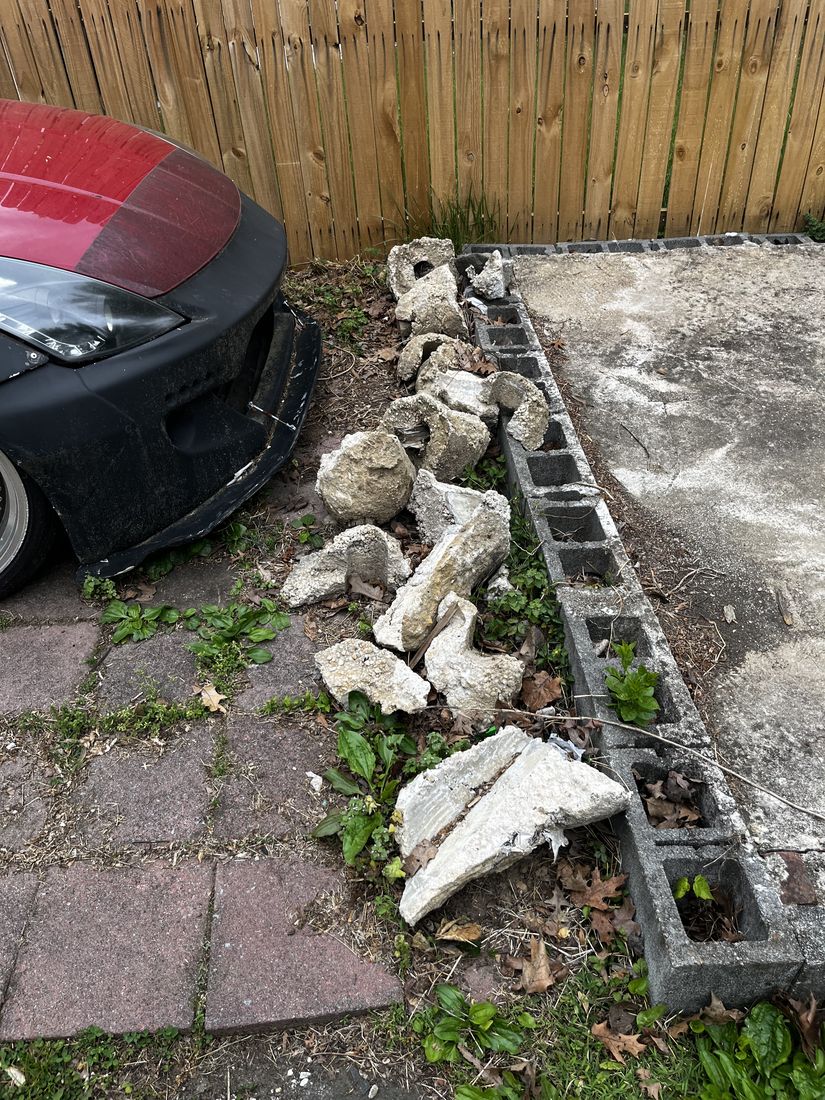 Rock, rubble and debris cleared from a Baltimore driveway